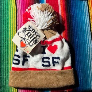 I Love Heart SF San Francisco Vintage Beanie 1980s 1990s NEW